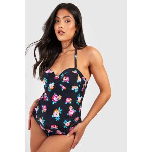 Maillot De Bain Maternité À Bretelles Florales - Noir - 40, Noir