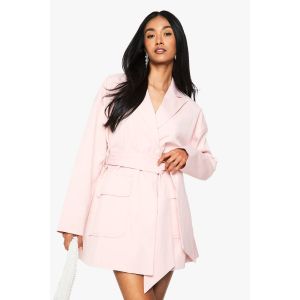 Robe Blazer Portefeuille Sur-Mesure Surdimensionnée - Rose - 40, Rose
