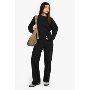 Jogger À Jambe Droite Avec Détails De Couture Interlock - Noir - S, Noir