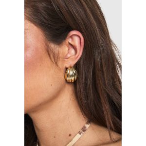 Boucles D'Oreilles À Bulles Côtelées - Jaune Or - One Size, Jaune Or