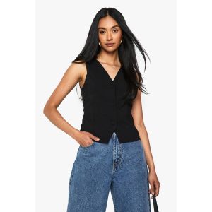 Super Stretch Button Waistcoat - Noir - 40, Noir