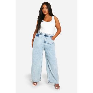 Boohoo Basics "Plus" Jeans Droits - Bleu - 44, Bleu