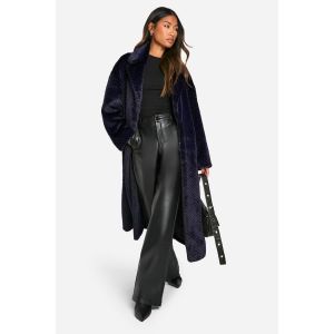 Manteau En Synthétique Bicolore Luxe - Bleu Foncè - 40, Bleu Foncè