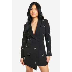 "Petite" Daisy - Robe Blazer Ornée De Cristaux - Noir - 34, Noir