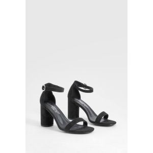 Talons Barely There Pour Pieds Larges À Talon Arrondi En Deux Parties - Noir - 41, Noir