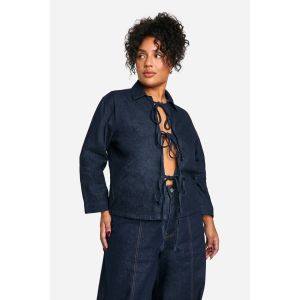 Chemise En Denim À Nouer Sur Le Devant - Bleu Indigo - 46, Bleu Indigo