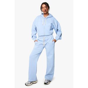 Jogger À Jambes Larges Avec Détails De Couture - Bleu Clair - S, Bleu Clair