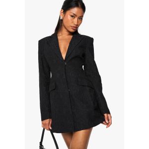 Robe Blazer Tailleur En Dentelle - Noir - 40, Noir