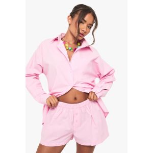 Shorts Boutonnés En Popeline De Coton - Rose - 42, Rose