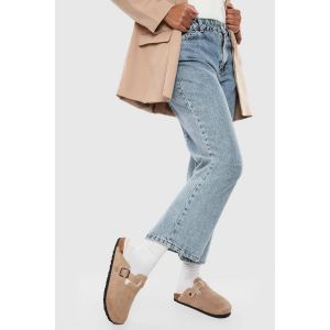 Sabot Fermé Doublé De Fourrure - Marron Taupe - 36, Marron Taupe