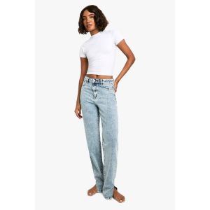 "Tall" Basics Jean Droit À Ourlet Fendu - Bleu Clair - 16/36L, Bleu Clair
