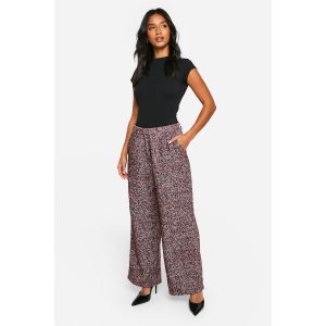 Pantalon En Imitation Laine À Chevrons "Petite" - Rouge - 40, Rouge
