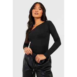 Body "Petite" À Encolure Slash Et Manches Longues - Noir - 40, Noir
