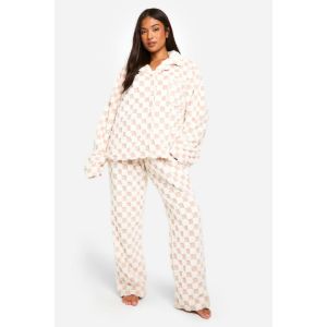 "Petite" Collection Pyjama Rose Bébé À Damier Devant Boutonné - Rose Clair - 36, Rose Clair