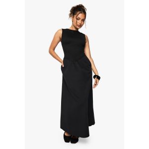 Robe Évasée À Corsage Froncé - Noir - 44, Noir