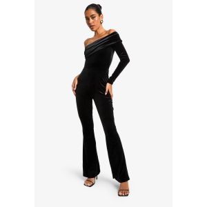 Velvet Bardot Combinaison Asymétrique En Velours - Noir - 44, Noir