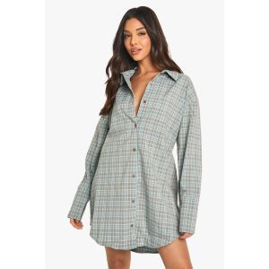 Robe Chemise À Carreaux - Vert - 36, Vert