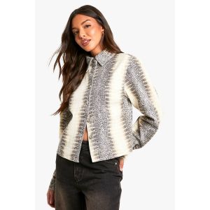 Chemise En Jean Imitation Croc - Blanc - 42, Blanc