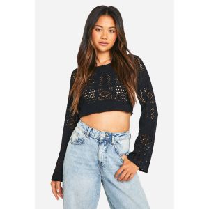 Haut Texturé À Manches Longues - Noir - 40, Noir