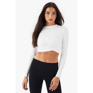 Dsgn Studio Haut Court À Manches Longues Twisté À L'Avant - Blanc - Xl, Blanc