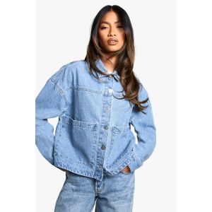 Veste En Denim À Détails De Poche - Lumière Délavée - 42, Lumière Délavée