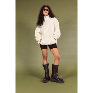 Dsgn Studio Sweatshirt Borg À Demi-Zip - Blanc Cassé - M, Blanc Cassé