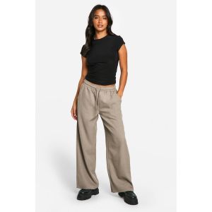"Petite" Pantalon Tailoré À Taille Avec Cordon De Serrage Et Jambe Large - Gris - 36, Gris