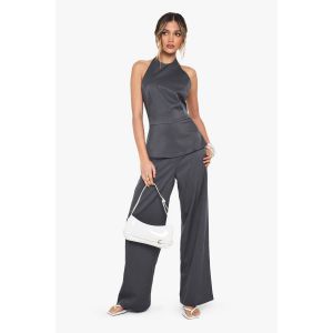 Combinaison-Pantalon Avec Gilet Ajusté À Col Montant - Gris - 42, Gris