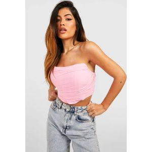 "Petite" Corset Froncé En Chiffon - Rose Pâle - 36, Rose Pâle