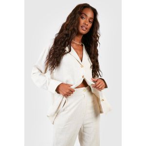 Chemise À Manches Longues En Mélange De Lin À Coupe Décontractée - Beige - 36, Beige