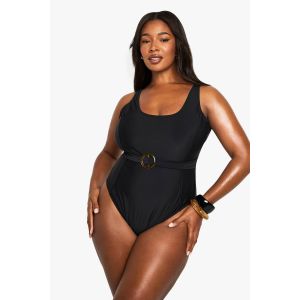 Maillot De Bain Grande Taille À Contrôle Ventre Avec Ceinture - Noir - 54, Noir