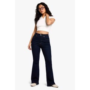 Le Jean Évasé À Taille Haute - Bleu Indigo - 10/32L, Bleu Indigo