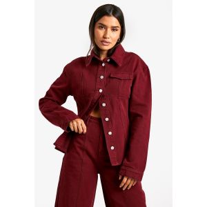 Chemise En Jean "Tall" Cherry Wash Cintrée - Rouge Cerise - 34, Rouge Cerise