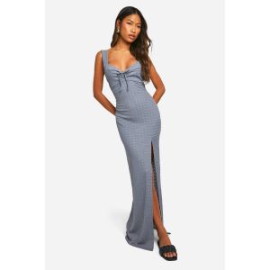 Robe Champêtre Longue Texturée - Gris Anthracite - 44, Gris Anthracite