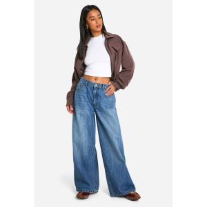 Le Jean À Jambes Larges Mi-Haut Pour "Petite"s - Bleu - 34, Bleu