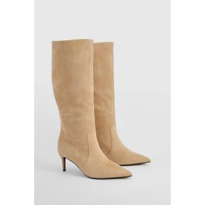 Bottes Cuissardes Stilettos En Daim Synthétique - Beige - 41, Beige