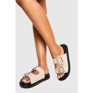 Sandales À Semelle Intérieure Avec Détails D'Œillet Et À Double Boucle - Beige - 36, Beige