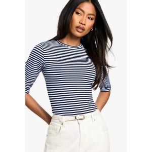 Body Rayé À Manches 3/4 Et Col Rond - Stripe - 34, Stripe