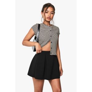 Mini-Jupe Plissée En Crêpe - Noir - 40, Noir