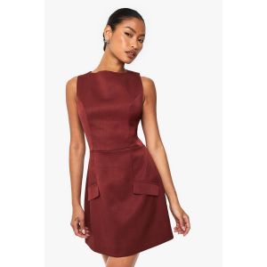 Robe Chemise Ajustée À Encolure Échancrée - Orange Rouille - 38, Orange Rouille