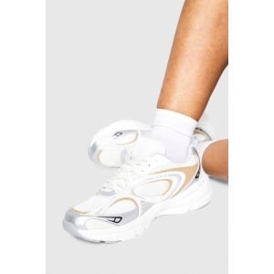 Tonal Sports Panelled Chunky Trainers - Beige - 37, Beige