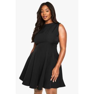 "Plus" Robe Mini Skater À Panneaux - Noir - 56, Noir