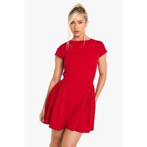 Mini Robe À Jupe Volumineuse Texturée - Rouge - 44, Rouge