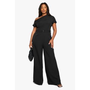 "Plus" Combinaison Asymétrique À Ceinture - Noir - 54, Noir