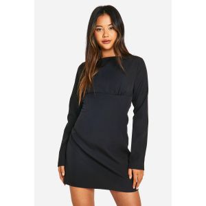 Mini-Robe À Manches Longues Avec Détail Nœud - Noir - 44, Noir