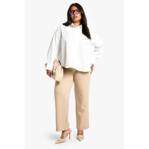 Pantalon Droit Ajusté Pour Grande Taille - Gris Pierre - 46, Gris Pierre
