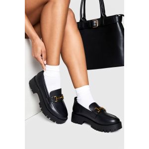 Mocassin À Coupe Large Et Ferrures Massives - Noir - 38, Noir