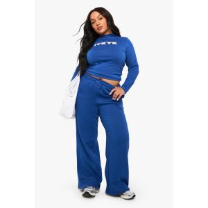 "Plus" Iykyk Jogger À Jambes Larges - Bleu - 52, Bleu