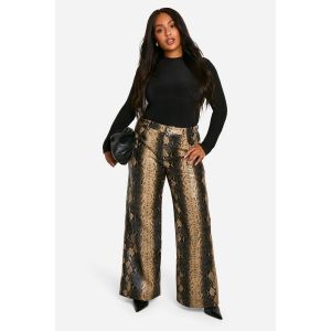 "Plus" Snake Pantalon À Jambes Larges En Synthétique - Multicolore - 52, Multicolore