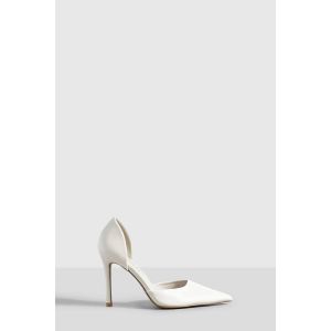Wide Fit Patent Cut Out Court Shoe - Blanc Écru - 41, Blanc Écru